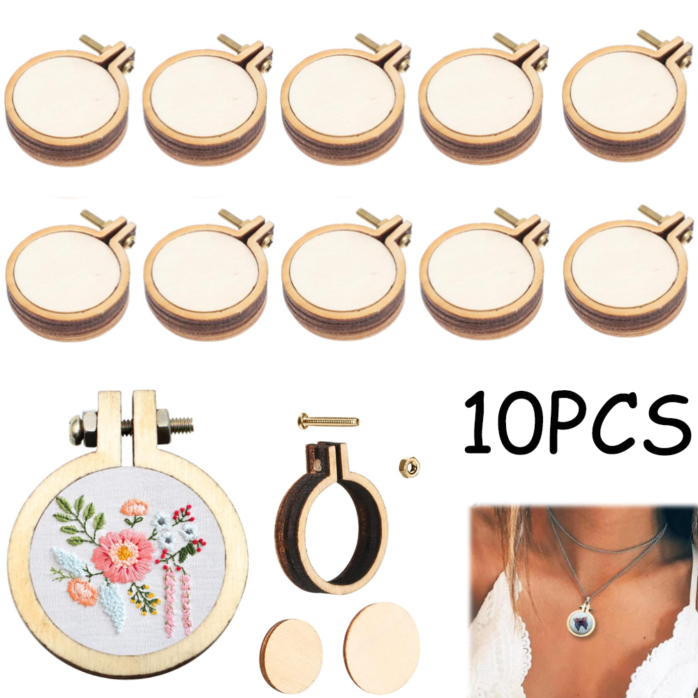 Embroidery Hoop Kit - 10 pz/set Mini Legno Da Ricamo
