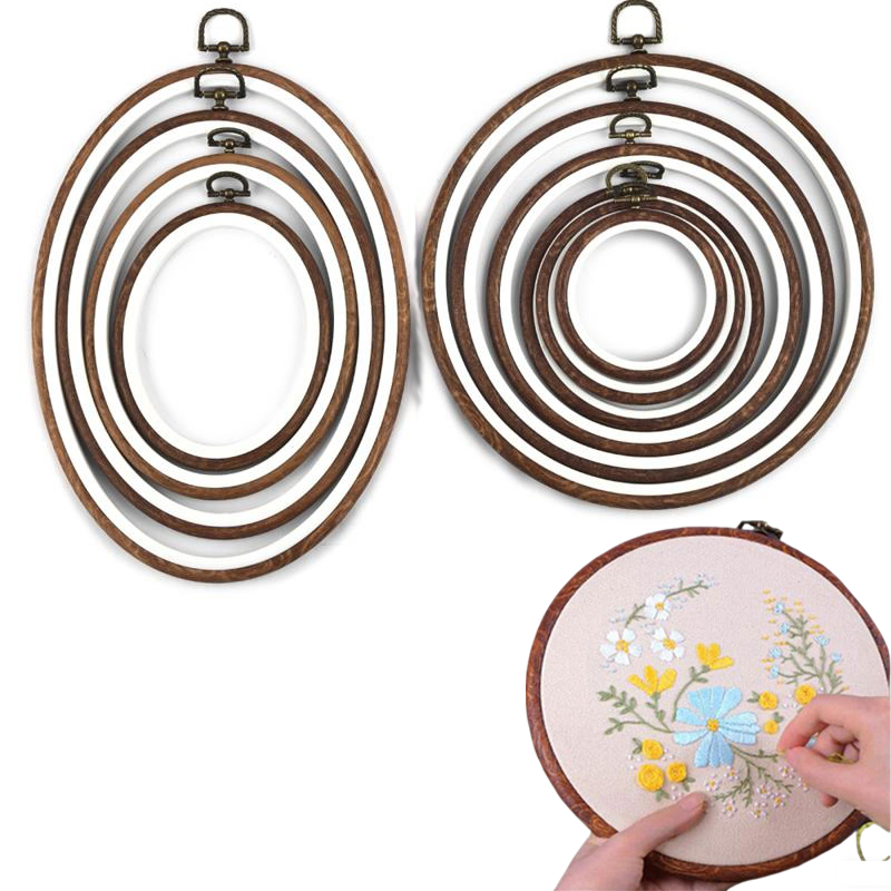 Embroidery Hoop Kit - 10PCS Strumento per cucire Rotondo Ovale