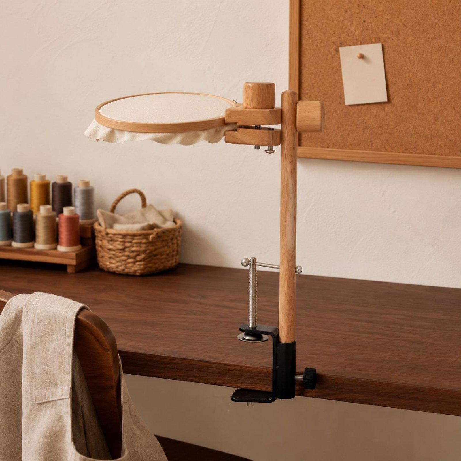 Embroidery Hoop Kit - Supporto da Tavolo in Legno di