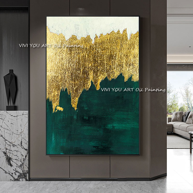Painting Knife Palette - Dipinto a olio astratto smeraldo con