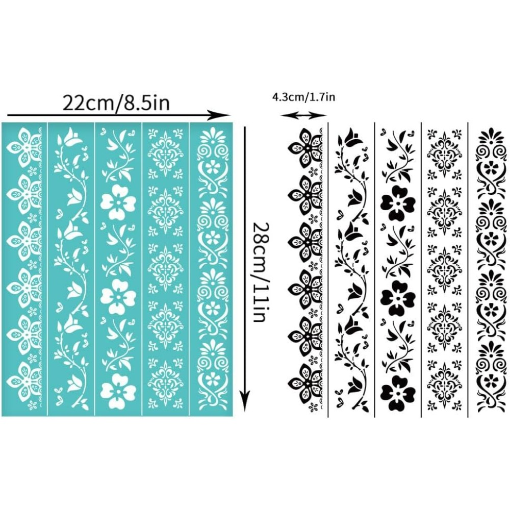 2 pezzi di bordi di fiori seri - Silk Screen Printing recensione e prezzo