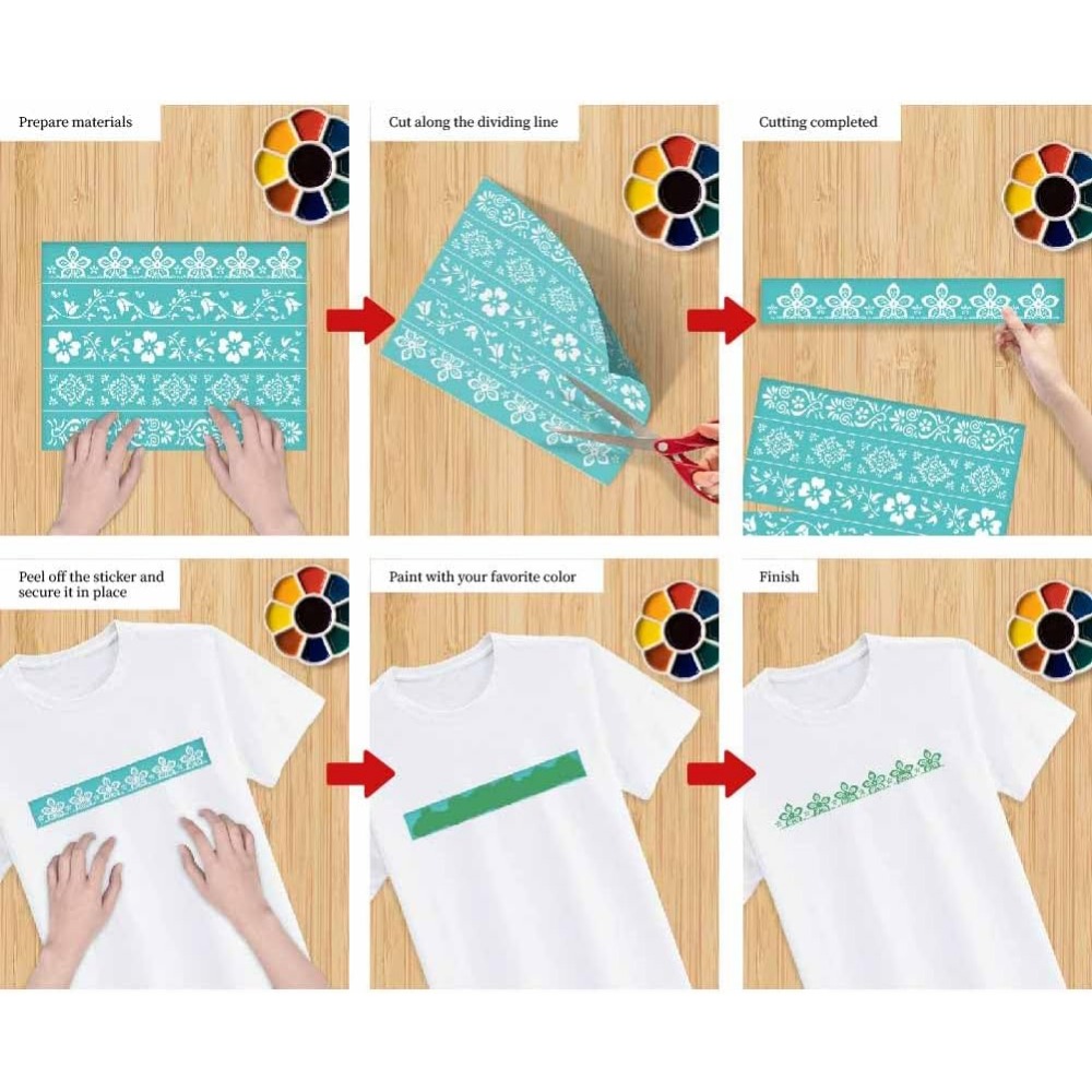 2 pezzi di bordi di fiori seri - Silk Screen Printing recensione e prezzo
